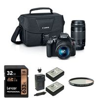 Canon EOS Rebel T6 Digital SLR Kit with 18-55mm and 75-300mm Lenses, 32GB Memory Card, Extra Battery and Lens Filter