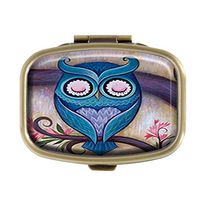 Guojew Cute Owl Custom Fashion Square Pill Box Tablet Holder Pocket Purse Organizer Case Decoration Box