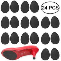 TIHOOD 12 Pairs Self Adhesive Anti Slip Grips Shoes Sticker High-Heeled Sole Pads Protector No Slip Cushion Heel Replacement Pad Prevention Tape Black