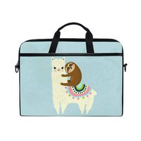 AGONA Cartoon Animal Llama Alpaca Sloth Laptop Shoulder Messenger Bag 15 inch Case Sleeve for 14 Inch Laptop Case Laptop Briefcase Compatible Notebook MacBook Ultrabook Chromebook