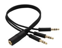 zdyCGTim 3.5mm Audio Y Splitter Headphone Cable 3.5mm 1/8" inch Female to 3 3.5mm 1/8" inch Male Headset Mic & Stereo Audio Y Splitter Cable for Smartphone to Soundbox Adapter(30 CM/12 inch) (3-Pole)
