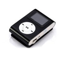 MP3 Player,Lisingtool Mini USB Clip LCD Screen Support 32GB Micro SD TF Card MP3 Player-Black