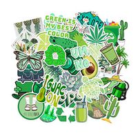 SUPVOX 100pcs Laptop Stickers Green Stickers Decorative Sticker Graffiti Patches for Diary Album Notebook Scrapbook Stationery Laptop Decoration