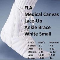 FLA Medical Canvas Lace-Up Ankle Brace White Small