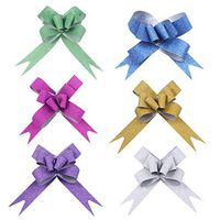 YeahiBaby 100PCS Butterfly Pull Bows Glitter Ribbons String Bows for Gift Wrapping Flower Basket Wedding Car Decoration (Assorted Colors)
