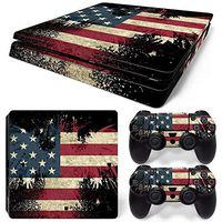 DAPANZ The Flag of American Vinyl Skin Sticker Decal Cover for Sony Playstation 4 Slim Console and DualShock 4 Controller Skin