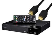 Sony Blu-Ray Disc Player with Built-in Wi-Fi + Remote Control, Bundled with Tmvel High-Speed HDMI Cable with Ethernet