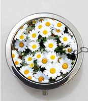 BlackKey White Daisy Flower Daisies Blossom 3-Compartment Decorative Pocket Gift Box Case Organizer for Pill, Color 1-98