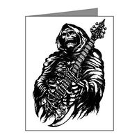 Note Card Grim Reaper Heavy Metal Rock Player