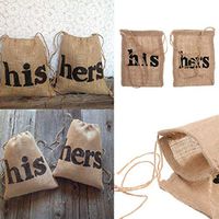 2pcs Burlap his hers Dollar Dance Bags Drawstring Bag Wedding Gift Favor