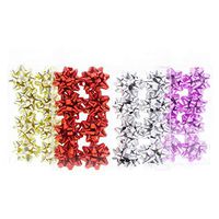 Linen and Bags 32 Pieces 2 Inch Diameter Self Adhesive Gift Wrap Bow, Holiday Ribbon and Bows for Christmas Presents 4 Elegant Metallic Shine Colors