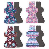 Cloth Menstrual Pads Heavy Flow Overnight Reusable Sanitary Pads 4Pcs with 1Pc Mini Wet Bag Thank u Mom (Minky Outer 1)