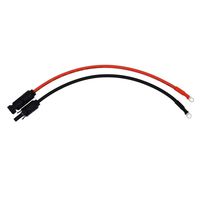 12AWG(4mm²) Solar Cable 1 Pair Black + Red Solar Panel Extension Cable Wire MC4 Connector with 6MM Tin Plated Terminals,MC4 Solar Adaptor Cable (1 FT)