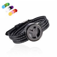 constantlife Leather &Stainless Steel Essential Oil Diffuser Bracelet Fragrancy Jewelry for Women Men (C-Drum)