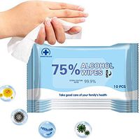 Alcohol Wet Wipes, 75% Portable Hand Alcohol Wipes Towel Disposable Wash Sterilization Disinfection Wipes for Antiseptic Skin Cleansing Care 1 Packs, 10 Wipes Large Wet Wipes