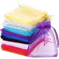 Mudder 50 Pack Organza Gift Bags Wedding Party Favor Bags Jewelry Pouches Wrap, 4 x 4.72 Inches (Multicolor)