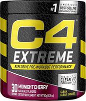 C4 Extreme Pre Workout Powder Midnight Cherry | Sugar Free Preworkout Energy Supplement for Men & Women | 200mg Caffeine + Beta Alanine + Creatine | 30 Servings