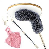 Feather Duster Lightweight Microfiber with Extension Pole Washable Bendable - Extendable Duster/Hand Duster Contains a U-Shaped Part and Wash Towels