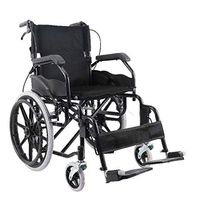YangMi Wheelchair- Folding Lightweight Wheelchair Portable Old Trolley Solid Wheel (Color : Black, Size : 90x62x86cm)
