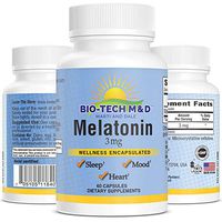 Melatonin (3 mg) Dietary Supplement for circadian Rhythms Sleep Wake Cycles Occasional sleeplessness Potent antioxidant Altered schedules - 60 Capsules