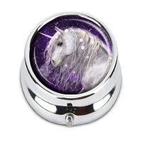 Guojew Unicorn Custom Fashion Round Pill Box Tablet Holder Pocket Purse Organizer Case Decoration Box