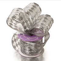 2 1/2 inches x 10 Yards Silver Harlequin Christmas Sheer Wired Ribbon Collection