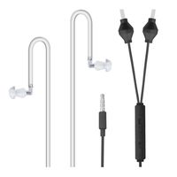 Radiation Free Air Tube Headphones Aluminum Metal Earbuds with Microphone and Volume Control (Black)