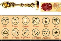 MNYR Aries Constellations Wax Seal Stamp Retro Gold Metal Handle Wedding Invitation Card Stationary Envelope Artistic Types Exceptional Gift Idea Custom Logo Wax Seal Sealing Stamp Wax Sticks Kit