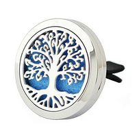 joymiao Car Aromatherapy Essential Oil Diffuser Locket Stainless Steel Vent Clip Perfume Jewelry 8 Felt Pad