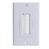 HONGYE Wall Plate 1-Pack, Easy to Install, For Speaker HDMI Network Phone Cables Home Theater Systems Pass Through Insert (Snowy White)