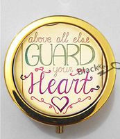 BlackKey Above All Else Guard Your Heart 3-Compartment Decorative Pocket Gift Box Case Organizer for Pill, Color 2 -1114