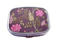 Top A Floral Custom Personalized Square Pill box Decorative Box Vitamin Container Pocket Or Wallet (Floral -5)