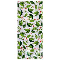 Swirling Holly Leaves Multi Colored Plastic Party Bags | Supply, 240 Ct.