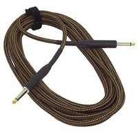 Cable Corp SC20T-BT Vintage Braided Tweed Noiseless Guitar Bass and Keyboard 20' Cable Black and Tangerine
