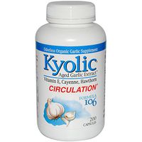 Wakunaga - Kyolic, Aged Garlic Extract, Circulation, Formula 106, 200 Capsules - 2pc