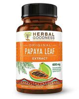 Papaya Leaf Extract - SuperFruit Natural Blood Platelet Boost, Bone Marrow Support, Immune Gut & Digestive Enzymes Health - 10:1 Strength - 60/600mg Veggie Capsules - Made in USA by Herbal Goodness