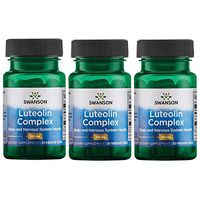Swanson Luteolin Complex with Rutin Cognitive Enhancer Brain Support Memory Mood Longevity Supplement 100 mg 30 Veggie Capsules (3 Pack)