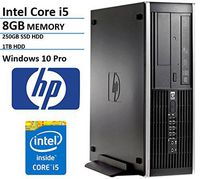 HP Elite Pro Slim Small Form Factor Business Desktop Computer (Intel Quad-Core i5 3.1GHz, 8GB DDR3 RAM, 1TB HDD, 250GB SSD, DVD, Windows 10 Professional) (Renewed)