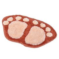 Airblasters Microfiber Lovely Flocking Big Feet Pad Floor Mat Bedroom Area Rug Carpet 58.538.5cm(Brown)