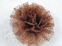 10pcs Brilliant Organza By Dusting Volume Spend Appliques Sewing Wedding U Pick (Coffee)