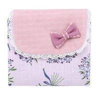 SOURBAN Flower Print Bow Sanitary Napkins Bag Menstrual Cup Pouch Nursing Pad Holder,Red pink