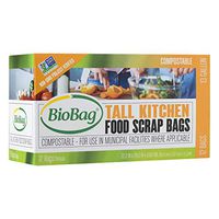BioBag Premium Compostable Food Scrap Bags, 13 Gallon, 12 Count