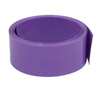 uxcell 23mm Flat Width 2M Length PVC Heat Shrinkable Tube Purple for AA Battery