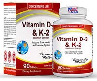 Vitamin D3 K2 (MK7) Supplements - Bone & Heart Health - Vitamin D & K2 Complex - Three Month Supply Vitamin K2 with d3 Chewable Calcium Supplements
