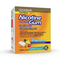 GoodSense Nicotine Polacrilex Gum 2mg, Fruit Flavor, 100-count, Stop Smoking Aid, GoodSense Smoking Cessation Products