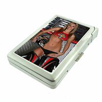Florida Pin Up Girls Miami USA D11 Cigarette Case Lighter Smoking King Size Cigarettes Silver Metal Wallet 4" X 2.75" RFID Protection