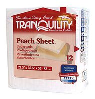 Tranquility Peach Sheet Disposable Absorbent Underpad - 21.5" x 32.5" - 12 ct