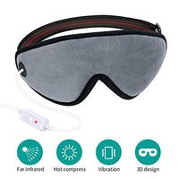 3D Heated Eye Mask, Far Infrared Electric Eye Massager, Reusable Moist Heat Eye Warm Compress Pad for Dry Eyes Pink Eyes Blepharitis Puffy Eyes MGD Relief, Built in Natural Stone Needle and Lavender