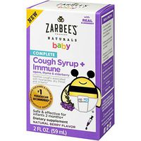 Zarbee's Naturals Complete Baby Cough Syrup + Immune with Agave, Thyme & Elderberry, 2 Ounce Bottle