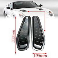 CHAMPLED Universal 2 x ABS Car Decorative Hood Scoop Smoke Black Air Flow Intake Vent Cover For TOYOTA LEXUS ACURA NISSAN MITSUBISHI SUBARU MAZDA